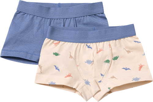 Boxershorts mit Dino-Muster, blau + beige, Gr. 98/104 ALANA