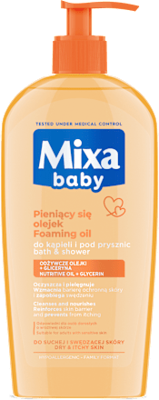 Delikatny płyn do kąpieli i mycia z olejkiem Mixa baby