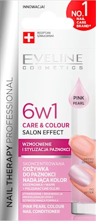 Nail Therapy Care & Colour Salon Effect 6u1 lak za nokte – Pink Pearl EVELINE COSMETICS