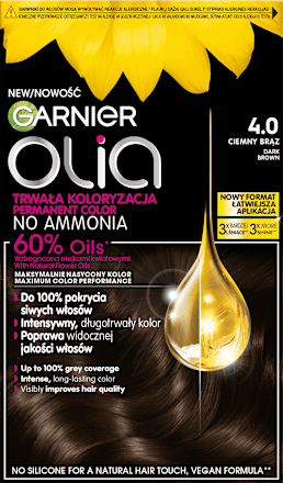 Farba do włosów ciemny brąz 4.0 GARNIER olia