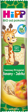 Batonik Owocowy Przyjaciel Banany-Jabłka HiPP