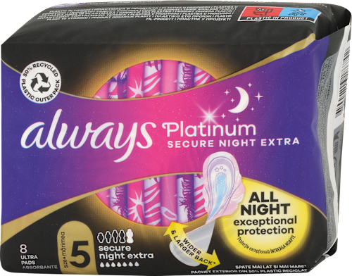Hygienické vložky Platinum secure night extra always