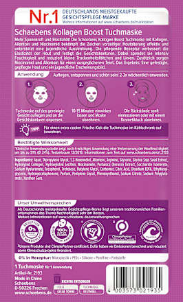 Tuchmaske Kollagen Boost Schaebens
