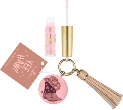 Lipgloss mit Schlüsselanhänger Yee Haw! 01 Boots On, Carry On! Boots, Hat, Go! essence