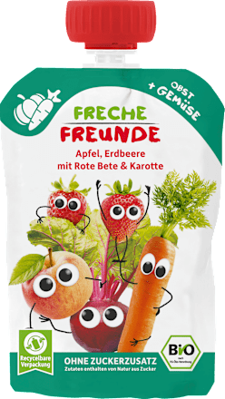 Quetschie Apfel, Erdbeere mit Rote Bete & Karotte ab dem 8. Monat Freche Freunde