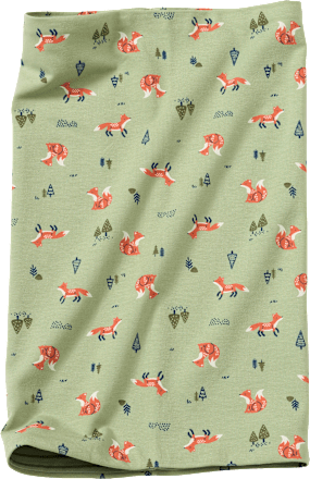 Loop Schal mit Fuchs-Muster, grün ALANA