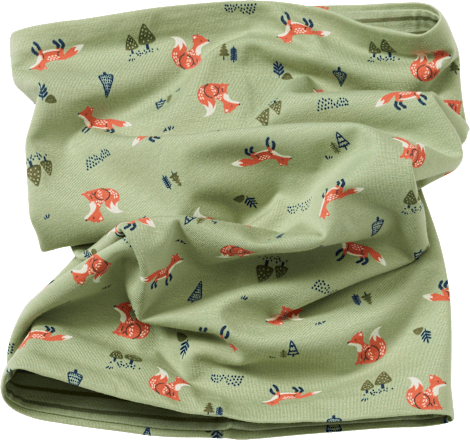 Loop Schal mit Fuchs-Muster, grün ALANA