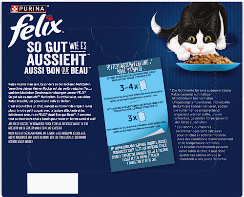 Nassfutter Katze, Geschmacksvielfalt aus dem Wasser in Gelee, Multipack (24x85g) Felix