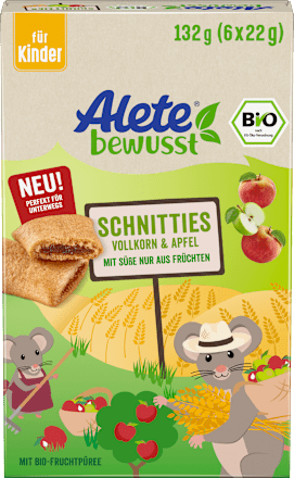Kindersnack Schnitties Vollkorn Apfel (6x22 g), ab 3 Jahren Alete bewusst