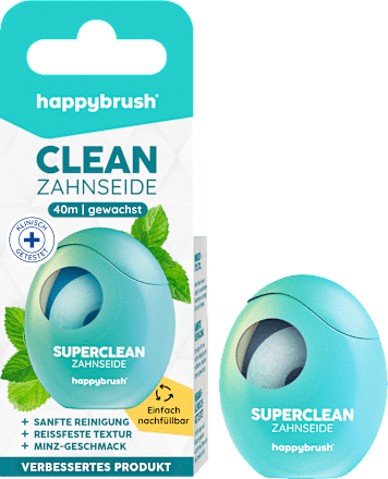 happybrushZahnseide Clean gewachst, 40 m