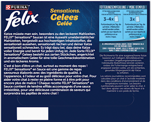 Nassfutter Katze, Sensations Gelée - Geschmacksvielfalt vom Land, Multipack (24x85 g) Felix