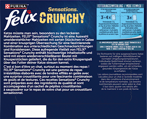 Nassfutter Katzen, Crunchy Geschmacksvielfalt vom Land, Multipack (20x85g + 2x40g) Felix