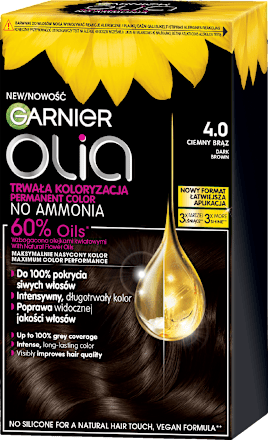 Farba do włosów ciemny brąz 4.0 GARNIER olia