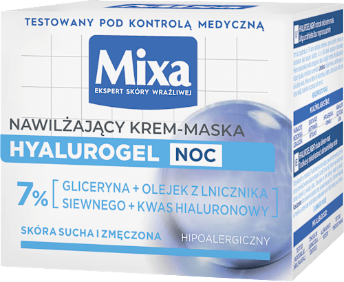 Hyalurogel nawilżający krem-maska na noc Mixa