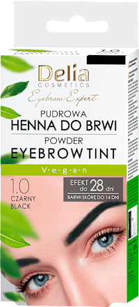 HENNA PUDROWA do brwi 1.0 CZARNA Delia COSMETICS