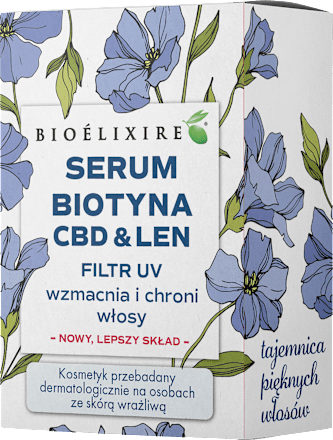 Bioelixire serum do włosów Biotyna + Olejek CBD + Len + UV filtry  Bioelixire