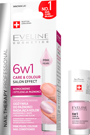 Nail Therapy Care & Colour Salon Effect 6u1 lak za nokte – Pink Pearl EVELINE COSMETICS