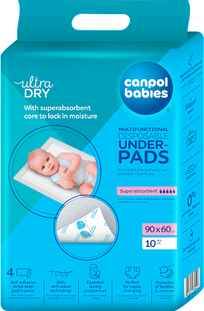 Wielofunkcyjne podkłady higieniczne 90x60 z przylepcem Canpol babies