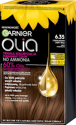 Farba do włosów czekoladowy jasny brąz 6.35 GARNIER olia