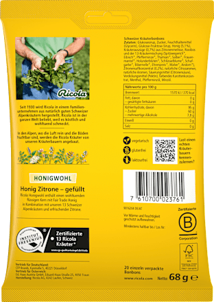 Bonbon, Honigwohl Honig Zitrone Ricola