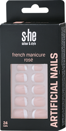 french manicure rosé Veštački nokti s-he colour&style