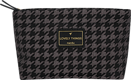 Kosmetiktasche Hahnentritt dunkelblau "Lovely Things" manòu