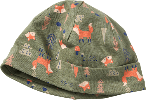 Beanie mit Fuchs-Muster, grün, Gr. 44/45 ALANA