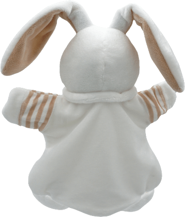 Handpuppe Hase, weiß fluffies