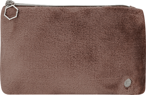 Kosmetiktasche mauve mit Fell  manòu