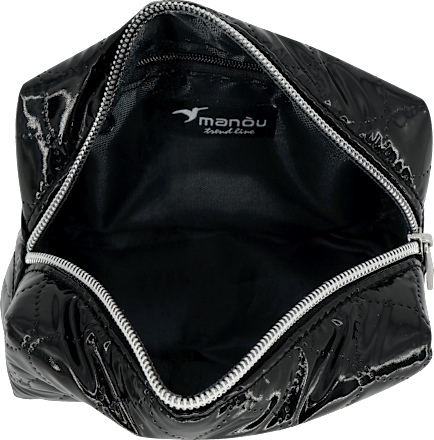 Kosmetiktasche Lack schwarz gesteppt  manòu