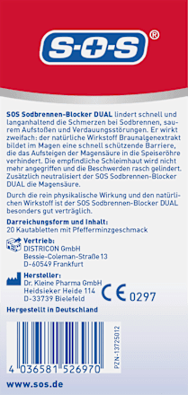 Sodbrennen Blocker DUAL Kautabletten SOS