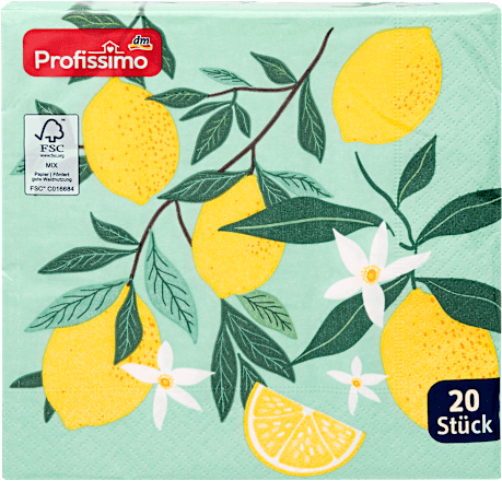 Serviete z motivom sočnih limon, 33 x 33 cm Profissimo