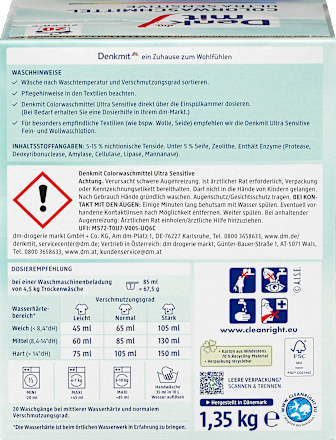 Ultra szenzitív mosópor színes textíliákhoz Denkmit