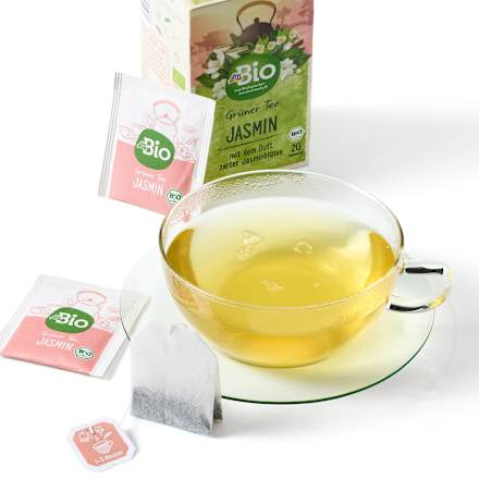 Bio zeleni čaj aromatiziran s cvetovi jasmina (20 × 1,5 g) dmBio
