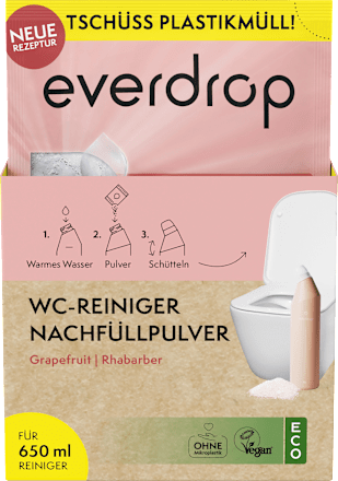 WC-Reiniger Nachfüllpulver Grapefruit & Rhabarber everdrop