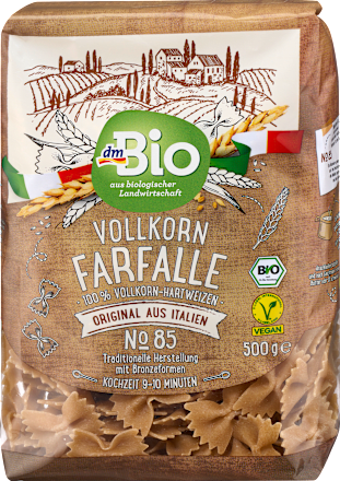 Bio farfalle száraztészta teljes kiőrlésű durumbúzából dmBio