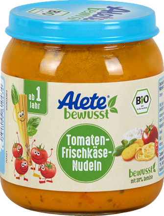 Menü Tomaten Frischkäse Nudeln ab 1 Jahr Alete