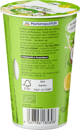 Bio lassi z okusom limone in limete dmBio