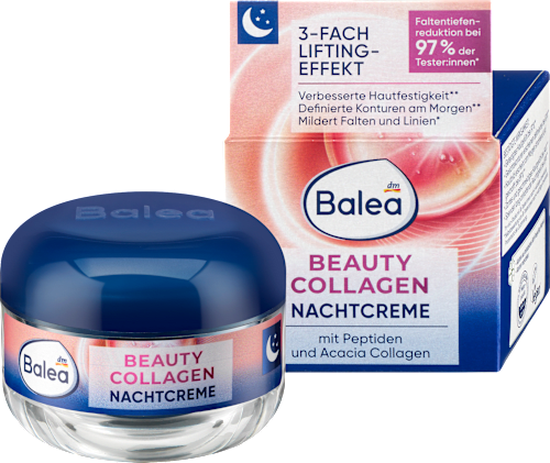 Éjszakai arckrém Beauty Collagen, peptidekkel és Acacia Collagénnel Balea