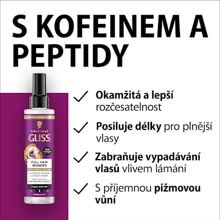expres balzám na vlasy Full Hair Wonder Schwarzkopf GLISS