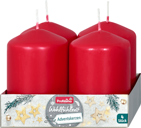 Комплект коледни свещи Wohlfühlzeit, червени Profissimo