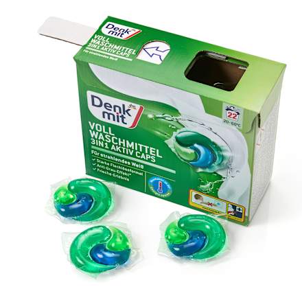 Detergent capsule 3în1 pentru rufe albe 22 spălări Denkmit