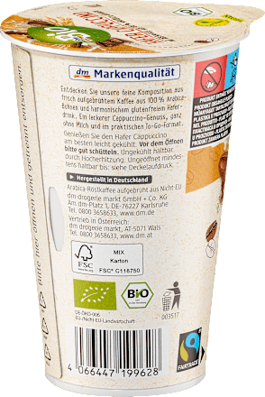 Bio cappuccino zabital arabica kávéval dmBio