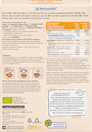 Kindermüsli Basis ab 1 Jahr dmBio