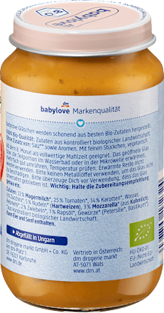 Menü Maccaroni mit Tomate-Mozzarella ab dem 8.Monat babylove