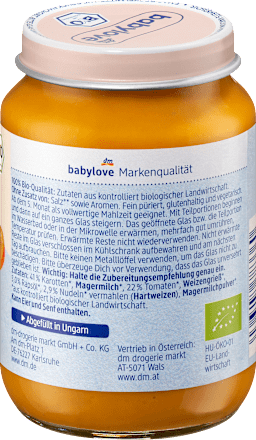 Menü Tomatengemüse mit Nudeln ab dem 5.Monat babylove