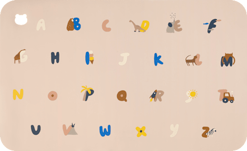 Schreibtischunterlage mit Alphabet, creme (65x42 cm) LIEWOOD