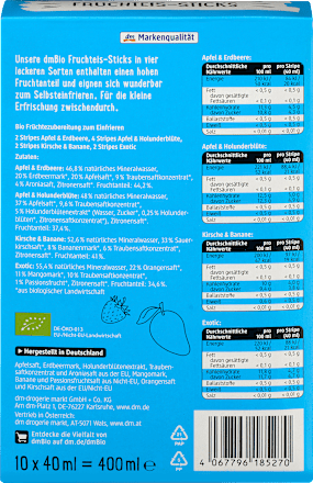 Fruchteis-Sticks dmBio