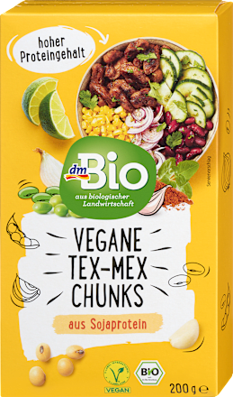 Vegane Tex-Mex Chunks aus Sojaprotein dmBio