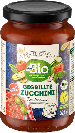 Tomatensoße, gegrillte Zucchini dmBio
